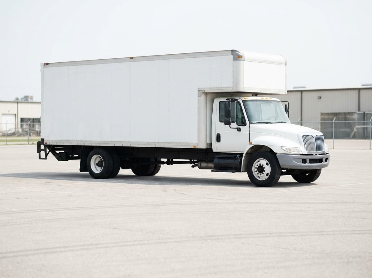 Unbranded white extra-large 26-foot box moving truck
